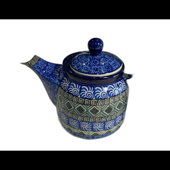 Polish Pottery Teacup and Saucer Hand Made Tea Pot with Lid Matching A.W-164 - Picture 10 of 12